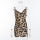 Print Leopard Short Spaghetti Strap Bodycon Backless Dresses